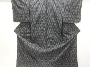 花模様織出し本場泥大島紬着物